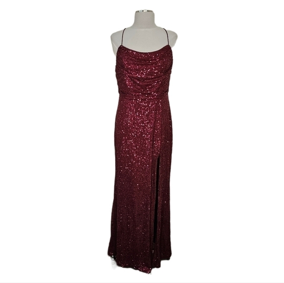 Lulus Dresses & Skirts - Sequin Burgundy strappy party dress women's XL